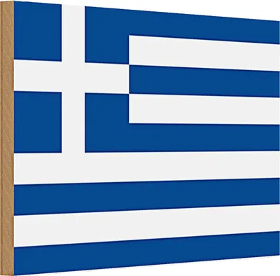 Produktbild von Holzschild Flagge Griechenland 30x20cm Flag of Greece