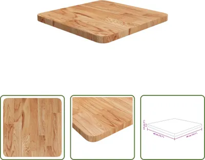Obrázok produktu pre The Living Store Stolová doska Square Light Brown 40x40x2,5cm Ošetrený dub