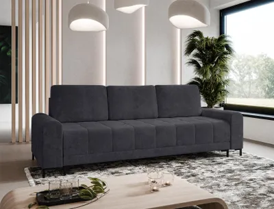 Produktbild von AX LIVING 3 sitziges Sofa Carrari Sofa Schlaffunktion Dunkelgrau 238cm