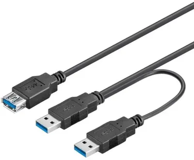 Zdjęcie produktu dla Kabel PremiumCord USB Y A/Męski + A/Męski + A/Żeński