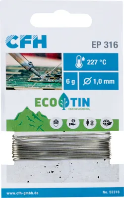 Produktbild von CFH Elektroniklot EcoTin 316 Lötdraht bleifrei 6 g Flussmittelgefüllt Weichlot Lötzinn Lot