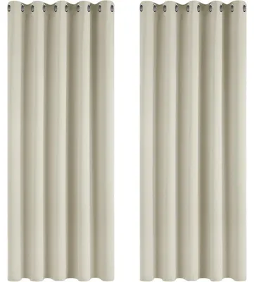 Produktbild von Blickdichte Gardinen Kälteschutz Verdunkelung 138x168 cm Hellbeige 2er Set
