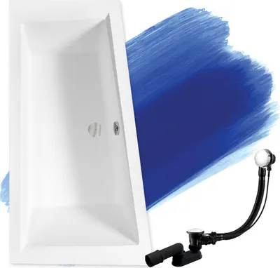 Produktbild von BADLAND Eckbadewanne Rechteck Badewanne Intima LINKS 160x90 mit Ablaufgarnitur und Füßen GRATIS ohne Verkleidung