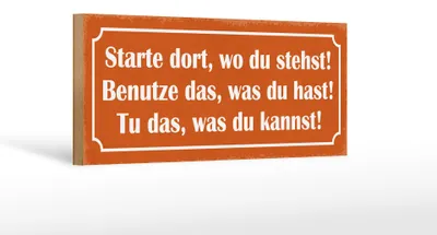 Produktbild von Holzschild Spruch 27x10cm starte dort wo du stehst