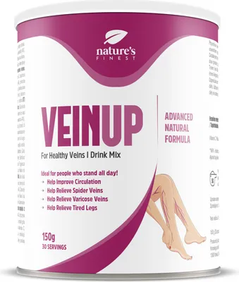 Produktbild von VeinUp – Vegan & Zuckerfrei – Gotu Kola & Vitamin C für Blutgefäße & Durchblutung – 150 g