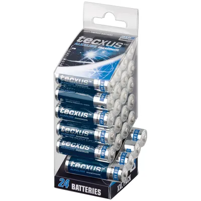 Zdjęcie produktu dla Tecxus LR6 AA 24 (Mignon), Jednorazowa bateria, AA, Alkaliczny, 1,5 V, 24 szt., Niebieski, Szary