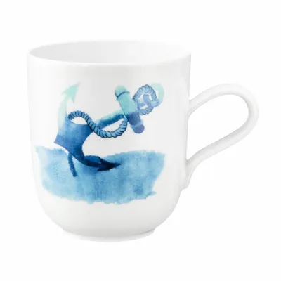 Produktbild von Seltmann Weiden Becher mit Henkel, Kaffeebecher, Teetasse, Tasse, Porzellan, Anker, 400 ml, 001.769163