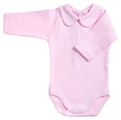 Obrázok produktu pre BABIDU Unisex detské body s bavlneným výstrihom, ružové, 6 mesiacov