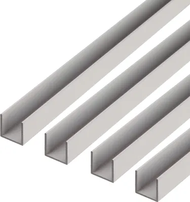 Obrázek produktu pro Alberts U-profil | Hliník, přírodní | 1000 x 15 x 20 mm | Sada 4 kusů | Sada 4 kusů