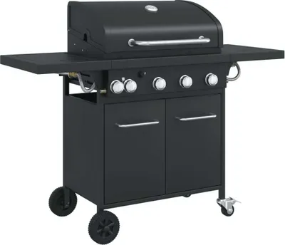 Produktbild von Gasgrill mit 5 Flammen Schwarz Pulverbeschichteter Stahl