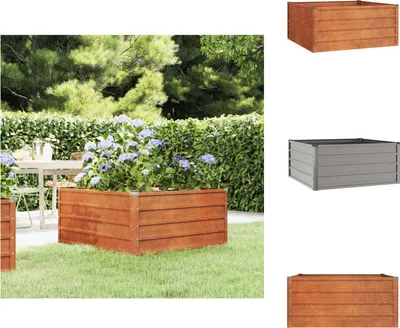 Obrázok produktu pre vidaXL Hrdzavý vyvýšený záhon 100x100x45 cm Corten oceľ - Kvetináče a sadenice