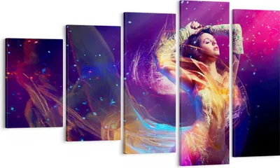 Produktbild von Bild auf Leinwand - Leinwandbild - Schönheit Disco Mode Make-up - 100x60cm - Wand Bild - Wanddeko - Leinwanddruck - Bilder - Kunstdruck - Wanddekoration - Leinwand bilder - Wandkunst - EG100x60-2143