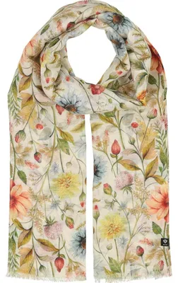 Fraas Schal mit Blumen-Print im Vintage-Design 609059 in beige