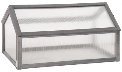 Immagine prodotto di Mini serra in legno con pannelli in policarbonato | Colore: Grigio | Dimensioni: 52x90x49,5 cm