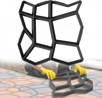 Immagine prodotto di Forma in plastica per calcestruzzo, adatta per pavimentazioni, marciapiedi, lastre per terrazze e piastrelle in cemento. Confezione singola. Design irregolare