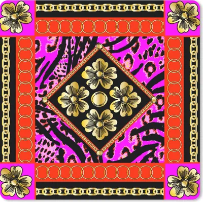 Produktbild von MuchoWow® Mauspad Mousepad Blumen - Halskette - Pantherdruck - Gold - Muster 20x20 cm - Mousepads - Maus Mat - Pad - Mausunterlage - Desk Mat - Bureauartikeln