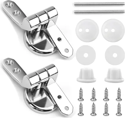 Produktbild von Ersatzbefestigungsset für Toilettensitzscharniere, WC Sitz Scharniere, WC Sitz Scharniere Edelstahl, Toilettenscharniere Aus Zinklegierung für die Meisten Toilettensitze mit Beschläge Befestigungen
