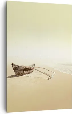 Produktbild von Bild auf Leinwand - Leinwandbild - Einteilig - £ódŸ Wrack Meer - 80x120cm - Wand Bild - Wanddeko - Wandbilder - Leinwanddruck - Kunstdruck - Wanddekoration - Leinwand bilder - Wandbild - PA80x120-5123