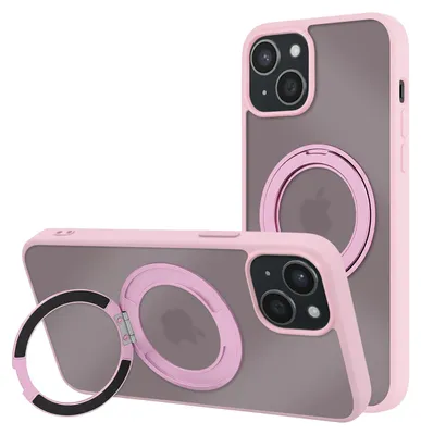 Productafbeelding van Avizar, MagSafe hoesje voor iPhone 14 Plus / 15 Plus met ringstandaard, roze