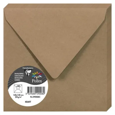 Produktbild von Clairefontaine Umschlag Pollen 140x140 Kraft 120g
