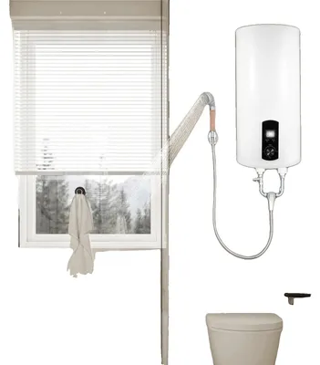 Image de Chauffe-eau électrique, capacité de 50 l, design compact, BLANC, 220 V