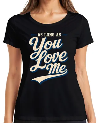 Obrázok produktu pre Tričko s nápisom "As Long As You Love Me", hudba 90. rokov, darček pre fanúšikov boybandov, dámske, čierna farba, veľkosť XL