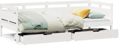 Obrázek produktu pro vidaXL Denní postel se zásuvkami bílá 90x190 cm borovice
