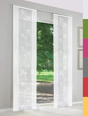 Produktbild von Schiebegardinen nach Maß, Straßburg, Breite: 60cm x Höhe Variabel, Schiebegardine, Maßanfertigung, Schiebevorhang, Raumteiler, Flächenvorhang, halbtransparent, inkl. Laufwagen
