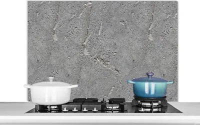 Produktbild von KitchenYeah®  Spritzschutz Küche - Küchenrückwand - Wandschutz für Herd und Spüle - Beton - Muster - Stein 100x65 - Alu-Dibond (Alternative zum Spritzschutz aus Glas) - Hitzebeständig - Herdspritzschu