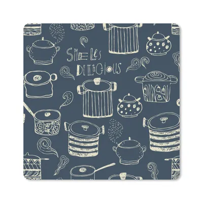 Produktbild von MuchoWow® Mauspad Mousepad Muster - Pfannen - Kochen 20x20 cm - Mousepads - Maus Mat - Pad - Mausunterlage - Desk Mat - Bureauartikeln