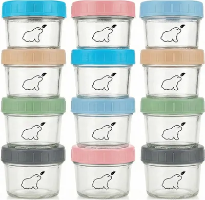 Produktbild von Glas Babykost Aufbewahrungsbehälter 120 ml, 12 Stück, für Babynahrung