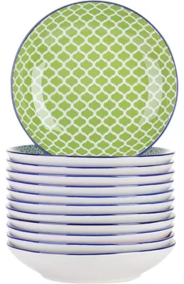 Produktbild von Suppenteller 12er Set Porzellan Bunt Ø 21,5 cm 600 ml Tiefteller Macaron