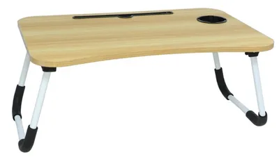 Produktbild von Gerimport Laptop-Tisch - klappbar - Bett - Tablett - braun - 40 x 60 x 26 cm