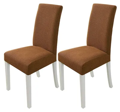 Image de Housses stretch pour chaises de salle à manger - Lot de 2 en beige clair