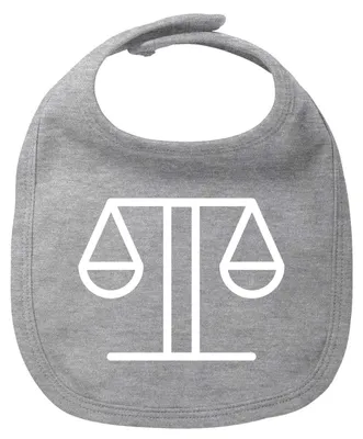 Produktbild von Huuraa Baby Lätzchen Waage Sternzeichen Symbol Heather Grey Klettverschluss  Baumwolle Latz Geschenkidee