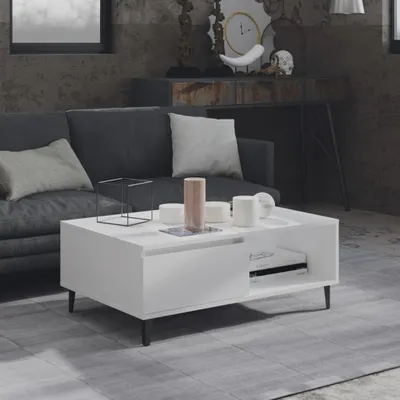 Produktbild von The Living Store Couchtisch Weiß 90x60x35 cm Holzwerkstoff