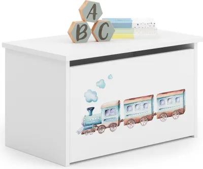 Obrázok produktu pre raumhirsch, detská úložná skrinka DARIA, drevená hračka, úložný box na hračky s možnosťou sedenia, škatuľa na hračky do detskej izby, biela