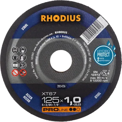 Produktbild von Rhodius XT67 210743 Cutting disc (straight) 125 mm 10 pc(s) Steel