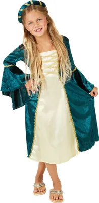 A young girl wearing a princess costume.