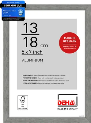 Produktbild von DEHA Design Aluminium Portraitrahmen Tribeca, 13x18 cm, Struktur Grau Matt