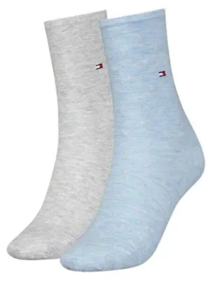 Image de Tommy Hilfiger - Chaussettes pour femmes, chinées NA691 (23 EU - 25,5 EU) (bleu/gris)