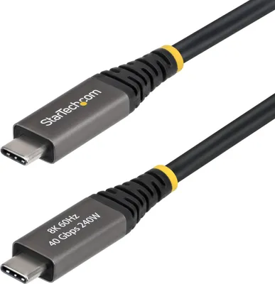 Productafbeelding van StarTech.com CC2M40GUSB4GEN3, 2 meter, USB-C, USB-C, USB4 Gen 3x2, 40 Gbit/s, zwart