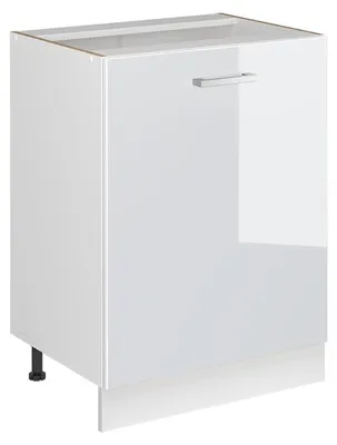 Imagen del producto de Mueble bajo de cocina Vicco R-Line Blanco alto brillo/Blanco 60 cm con 1 puerta sin encimera, Model 72142