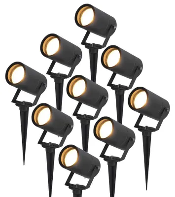 Produktbild von hoftronic LED Gartenstrahler 9x GU10 4W 345lm 4000K IP65 Schwarz