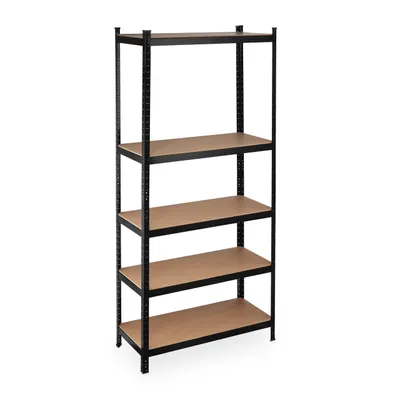 Produktbild von Relaxdays Schwerlastregal XL, Traglast 1325 kg, 220x100x45 cm, 5 Böden, zum Stecken, Stahl, für Keller & Garage, schwarz
