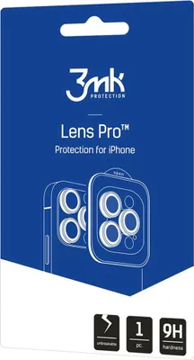 Produktbild von 3MK 5903108664226, Linsenschutz, Schwarz, Gehärtetes Glas, Apple, iPhone 17 Pro Max, iPhone 17 Pro, Kratzfest