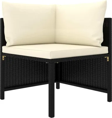 Immagine prodotto di vidaXL set da giardino 5 pezzi con cuscini in poly rattan nero