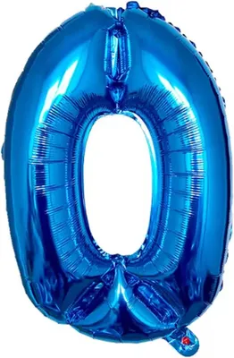 Obrázok produktu pre Jumada – Sviatočná výzdoba – Balónik s číslom – Fólia – 70 cm – Modrá – Číslo 0