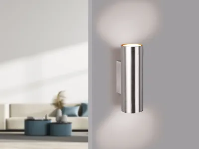 Produktbild von Wandleuchte Up and Down aus Metall Silber mit dimmbaren LEDs, Strahler für Innen