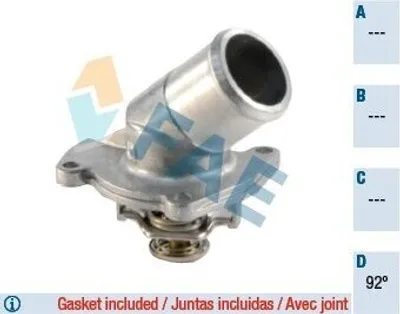 Produktbild von FAE Thermostat Kühlmittel 92°C für OPEL Corsa D Schrägheck (S07) Corsa C Schrägheck (X01) Meriva A (X03) Astra H Caravan (A04) Astra H Schrägheck